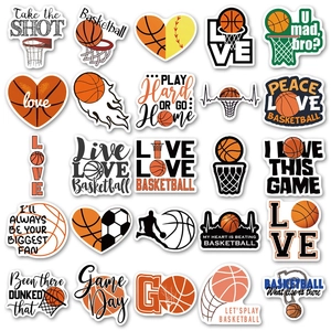 50 pezzi di adesivi cartoon basket impermeabili per bagagli, bottiglie e decorazione laptop