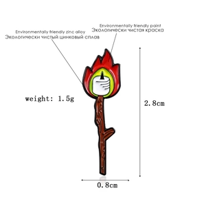 Detail view of flame-grilled marshmallow enamel pin with precise weight and size specs
