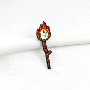 Creative Marshmallow Roasting Over Fire Enamel Pin Cartoon Alloy Brooch For Clothing Backpack Camping Theme Jewelry Pin