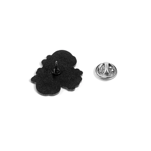 Black matte butterfly clutch back pin and silver metal clasp fastener for enamel badges