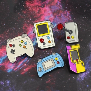 Retro Game Console Controller Enamel Pins Alloy Badges For Backpack Jacket Decor Jewelry Gifts For Gamers Accessories