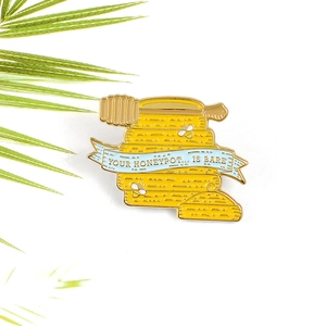 Creative Honey Pot Bee Enamel Brooch Pin With English Slogan Alloy Drip Oil Badge Jewelry Gift For Women Backpack Accessory