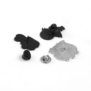 Creative coffee cup and teardrop bottle enamel pin set with secure butterfly clasps