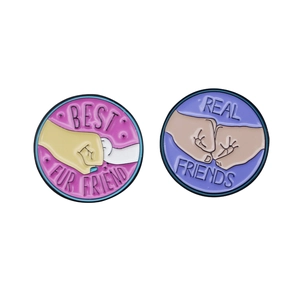 Lot de broches émaillées créatives avec motif de poing et texte Real Friends