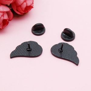 Creative black angel wing game controller pin badge with secure rubber clutch back