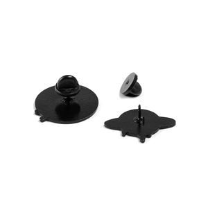 Matte black butterfly clutch pin backings set for enamel pins and creative brooches