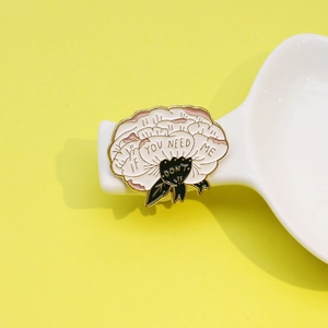Creative Flower Enamel Pin Alloy Brooch Funny Letter If You Need Me Don't Badge Women Clothing Accessories Jewelry Gift
