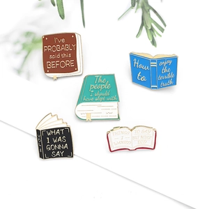 Creative Book Enamel Pin Alloy Drip Oil Brooch For Reading Lovers Bookworm Gift Literary Accessory Jacket Backpack Decoration