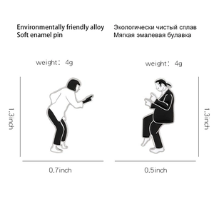 Detail specifications of Pulp Fiction dancing pins with size and weight measurements