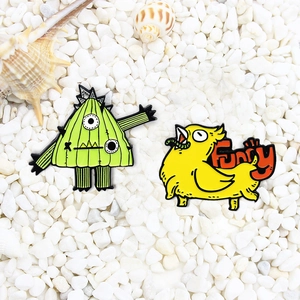 Cartoon Funny Enamel Brooch Pin Alloy Drip Oil Bird Monster Badge For Clothing Backpack Decoration Unisex Jewelry Gift