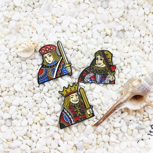 Vintage Poker Card Character Enamel Pin King Queen Jack Cartoon Metal Badge For Backpack Clothing Alloy Drip Oil Brooch Jewelry Accessory