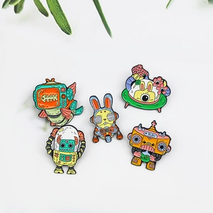 Cartoon Roboter Hase Raumschiff Emaille Anstecknadel Legierung Brosche Lustiges Monster Cyberpunk Abzeichen Für Rucksack Kleidung Unisex Geschenk