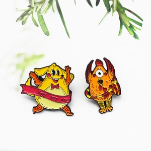 Broche en Émail Créative Animal de Dessin Animé Alliage Coq Chien Badge Pour Sac à Dos Vêtements Épinglette Décorative Cadeau Bijoux