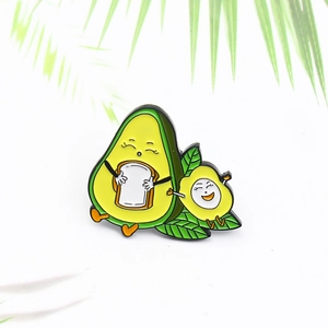 Cute Cartoon Avocado Toast Bread Enamel Brooch Pin Creative Alloy Painted Badge Accessory For Backpack Clothing Women Kids