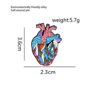 Creative enamel heart pin with iceberg and forest scenery design in durable alloy