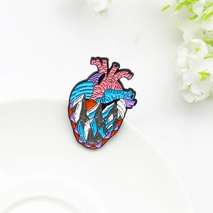 Artistic Anatomical Heart Alloy Brooch Colorful Enamel Iceberg Mountain Lapel Pin For Women Men Fashion Jewelry