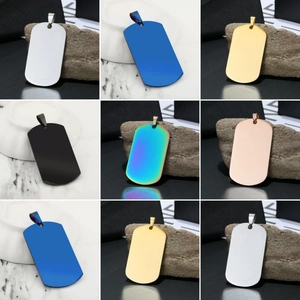 Roestvrijstalen Militaire Dog Tag Hanger DIY Spiegelgepolijste Blanco Tag Voor Heren Dames Sieraden Maken Accessoire