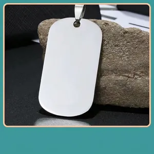 Gepolijste roestvrijstalen dogtag hanger ideaal voor gepersonaliseerde doe-het-zelf gravures