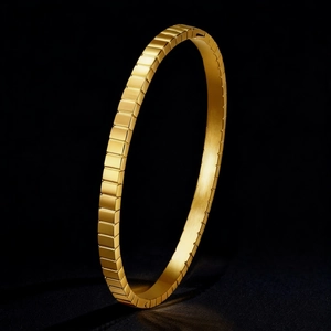 Minimalist Stainless Steel Bangle Bracelet For Women Waterproof Non-Fading Square Grid Domed Greek Key Water Drop Jewelry