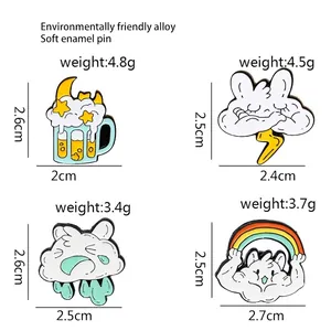 Cute cartoon cloud enamel pins collection made of eco-friendly alloy for fashion