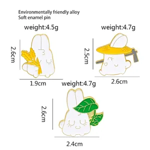 Cartoon bunny enamel pins made of eco-friendly alloy for accessories and gifts