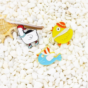 Cartoon Circus Animal Alloy Enamel Brooch Pin For Women Kids White Swan Yellow Chick Blue Bird Fashion Jewelry Decoration