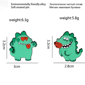 Cute cartoon dinosaur enamel pins set made of eco-friendly alloy for fashion accessories