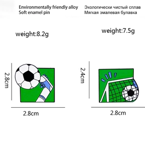 Cartoon soccer theme enamel pins made of durable alloy for stylish sports enthusiasts