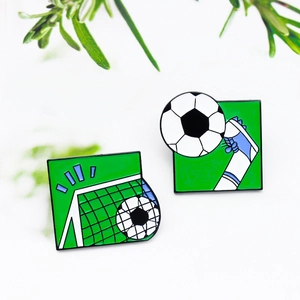 Cartoon Soccer Enamel Brooch Alloy Football Goal Sport Shoe Badge For Backpack Clothing Decoration Gift For Men Women Kids