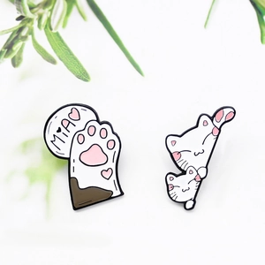 Mignon Dessin Animé Patte de Chat MIAO Cœur Chatons Peeping Émail Broche Pin Ensemble Alliage Animal Badge Pour Femmes Enfants Bijoux Cadeau