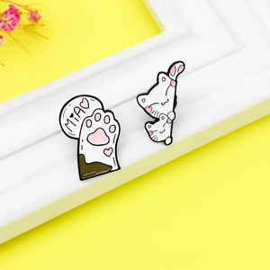 Lot de broches émaillées patte de chat et chats mignons pour décoration