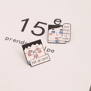 Ensemble de pin's en émail cartoon avec Pick up speed et Good things are about to happen