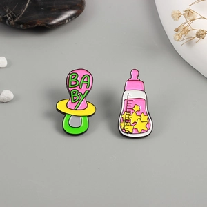 Cartoon Babyflasche Schnuller Emaille Brosche Pins Legierung Lackiert Abzeichen Für Kleidung Rucksack Damen Kinder Schmuck