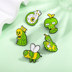 Broche en Émail de Dessin Animé Original Alliage de Zinc Squelette Chat Œil Épingles Design Créatif Bijoux Halloween Badges
