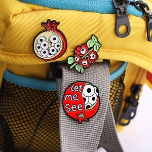 Creative Surrealist Pomegranate Eye Enamel Pin Zinc Alloy Fruit Flower Badge Let Me See Art Brooch For Backpack Clothing