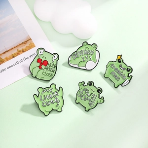 Cartoon Frog Enamel Brooch Pin Zinc Alloy Funny Animal Badges For Backpack Clothing Hat Accessories Jewelry Gift For Friends