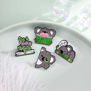 Cute Cartoon Koala Enamel Brooch Zinc Alloy Animal Badge For Clothes Bags Hat Decor Gift For Women Men Kids
