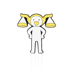 Creative Libra zodiac enamel pin featuring a cute cartoon figure with scale headpiece