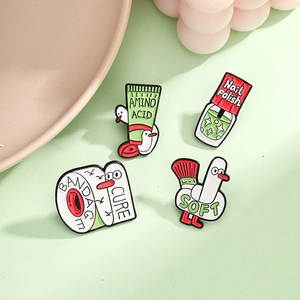 Cute Cartoon Enamel Pins Zinc Alloy Animal Daily Items Brooch For Backpack Clothing Jewelry Decoration For Men Women