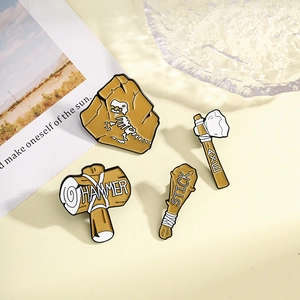 Archaeology dinosaur fossil and stone tool enamel pins set for science lovers