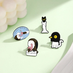 Cartoon Halloween Geier Katze Kerze Emaille Pin Legierung Brosche Abzeichen Für Kleidung Rucksack Deko Geschenk Schmuck Damen Herren