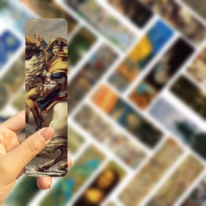 Detailed close-up of Napoleon Crossing the Alps bookmark made of high quality cardstock
