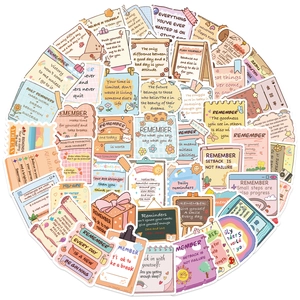 50 autocollants de motivation aux couleurs macaron pour ordinateur et DIY journal