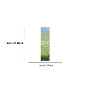 Vista dettagliata delle dimensioni del segnalibro rettangolare da 15 cm con pittura a olio