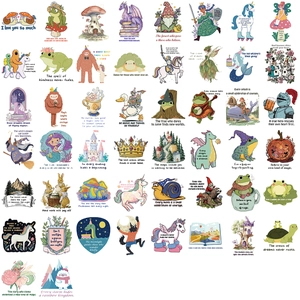 Set of 50 waterproof cartoon fairy tale inspirational stickers for guitar and laptop DIY
