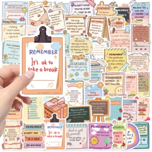Gros plan d'autocollants de citations inspirantes pastel pour la décoration DIY