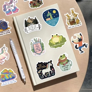 50 pieces of cartoon fairy tale motivational stickers for decorating laptop and guitar