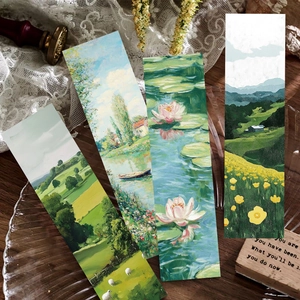 Segnalibri Pittura a Olio Impressionista Cartoncino Bianco Paesaggio Scenario Floreale Accessori per Lettura Arte Vintage