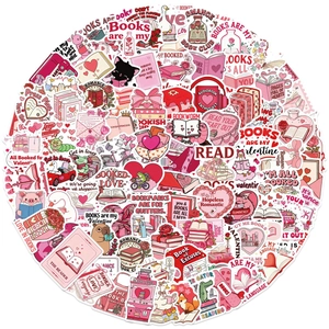 100pcs cartoon bookish Valentine's stickers for DIY laptops and luggage decoration