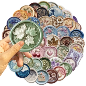 Set di 52 adesivi 3D a rilievo con motivi floreali, decalcomanie impermeabili per scrapbooking